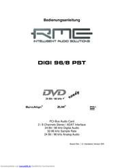 RME Audio DIGI 96/8 PST Bedienungsanleitung