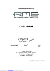RME Audio DIGI 96/8 Bedienungsanleitung