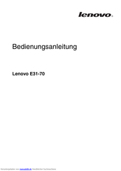 Lenovo E31-70 Bedienungsanleitung