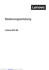 Lenovo E31-80 Bedienungsanleitung
