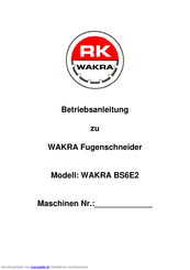 WAKRA BS6E2 Betriebsanleitung