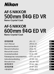 Nikon AF-S NIKKOR 600mm f/4G ED VR Benutzerhandbuch