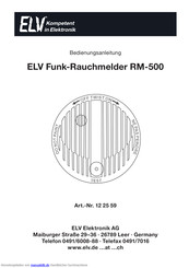 elv ELV Funk-Rauchmelder RM-500 Bedienungsanleitung