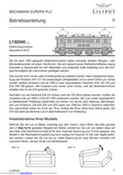 Liliput L132540 Series Betriebsanleitung