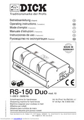 Dick RS-150 Duo Betriebsanleitung