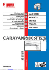 Fiamma Caravanstore Zip 4.10 Montage- Und Gebrauchsanleitung