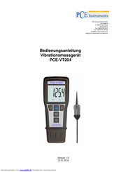 PCE Instruments VT204 Bedienungsanleitung
