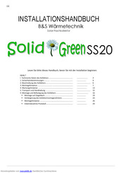 B&S Solid Green SS20 Installationshandbuch
