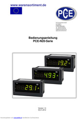PCE Instruments PCE-N20 Serie Bedienungsanleitung