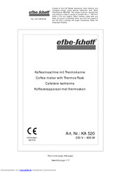 EFBE-SCHOTT KA 520 Gebrauchsanleitung