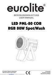 EuroLite RGB 80W Wash Bedienungsanleitung