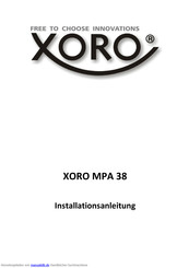 XORO MPA 38 Installationsanleitung