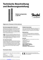 Teufel L 520 FR Technische Beschreibung Und Bedienungsanleitung