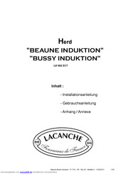Lacanche BEAUNE INDUKTION Installations- Und Gebrauchsanleitung