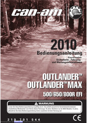 Can-Am OUTLANDER 500 EFI 2010 Bedienungsanleitung
