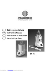 Rommelsbacher BW812 Bedienungsanleitung