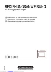 Küppersbusch EEH 650.0 Bedienungsanweisung Mit Montageanweisungen
