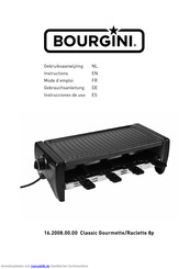 Bourgini Classic Gourmette/Raclette 8p Gebrauchsanleitung