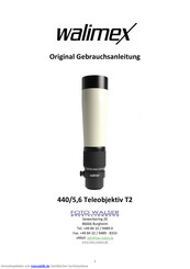 walimex 440/5,6 Teleobjektiv T2 Gebrauchsanleitung