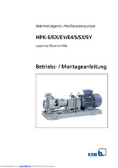 KSB HPK-E Betriebs-/Montageanleitung