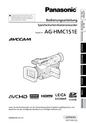 Panasonic avccam AG-HMC151E Bedienungsanleitung