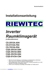 Riewitec CQS-25V3A-D84 Installationsanleitung