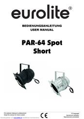 EuroLite PAR-64 Spot Short Bedienungsanleitung