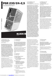 Block PSR 230/24-2,5 Installationsanleitung