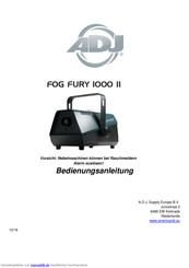 ADJ Fog Fury 1000 II Bedienungsanleitung