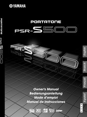 Yamaha PortatonePSR-S500 Bedienungsanleitung