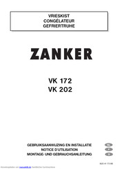 ZANKER VK 172 Montage- Und Gebrauchsanweisung
