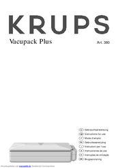 Krups VACUPACK PLUS F380 Gebrauchsanweisung