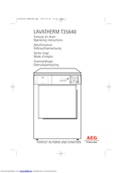 AEG Electrolux lavatherm t 35640 Gebrauchsanweisung