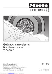 Miele T 8423 C softtronic Gebrauchsanweisung