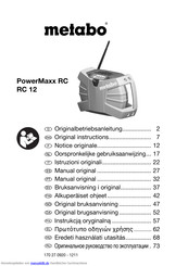 Metabo POWERMAXX RC 12 Originalbetriebsanleitung