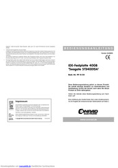 Conrad Electronic Seagate ST340015A Bedienungsanleitung