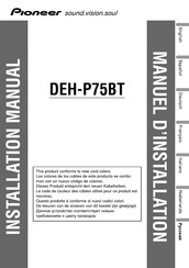 Pioneer DEH-P75BT Installationsanleitung