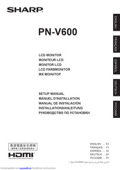 Sharp PN-V600 Installationsanleitung