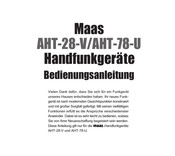 Maas AHT-78-U Bedienungsanleitung