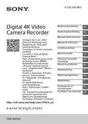 Sony Handycam FDR-AX700 Bedienungsanleitung