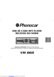 Phonocar VM 060 Gebrauchsanweisungen