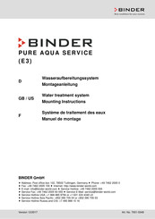 Binder PURE AQUA SERVICE Montageanleitung