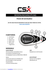 CSX P315A 3D Bedienungsanleitung