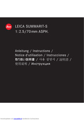 Leica SUMMARIT-S 1 :2.5/70mm ASPH Anleitung