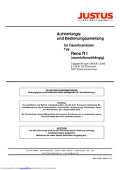 Justus Reno R1 Aufstellungs- Und Bedienungsanleitung