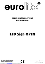 EuroLite LED Sign OPEN Bedienungsanleitung