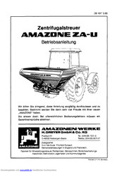 Amazone ZA-U Betriebsanleitung