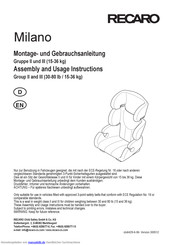 RECARO Milano Gebrauchsanleitung