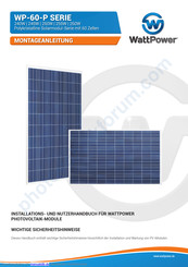 WattPower WP-60-P 240W Installations- Und Benutzerhandbuch