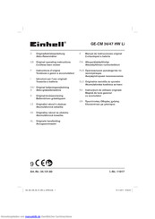 EINHELL GE-CM 36/47 HW Li Originalbetriebsanleitung